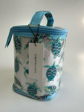 NWT Vera Bradley Clear Lotion Bag Cosmetic Travel Sea Turtle & Coral Sea Garden